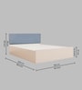 Samadhi  Queen Size Upholstered Bed In Blue Colour & White Colour With Box Storage