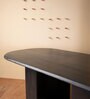 Samsara Solid Wood 8 Seater Dining Table In Charcoal Grey Finish