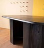 Samsara Solid Wood 8 Seater Dining Table In Charcoal Grey Finish