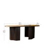 Samsara Solid Wood 8 Seater Dining Table In Charcoal Grey Finish