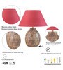 Samsula Maroon Shade Table Lamp With Cotton Base