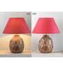 Samsula Maroon Shade Table Lamp With Cotton Base