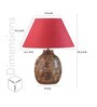 Samsula Maroon Shade Table Lamp With Cotton Base