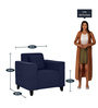 Samuel 1 Seater Sofa in Navy Blue Colour