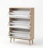 Sanctum 3 Door Drawer Wooden Shoe Organizer Cabinet