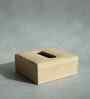 Sand Beige Square PU Leather Tissue Box Cover Modern Tabletop Napkin Holder
