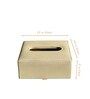 Sand Beige Square PU Leather Tissue Box Cover Modern Tabletop Napkin Holder