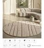 Beige Abstract Woolen 60 x 60 Inches Hand Tufted Rug