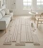 Beige Abstract Woolen 48 x 72 Inches Hand Tufted Rug