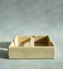 Sand Beige PU Leather Tissue Holder with Weighted Bar Design Elegant Tabletop Napkin Dispenser