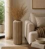 Sand Finish Elegant Fluted White Decorative Vase