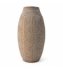 Sand Finish Elegant Textured Geometric Decorative Vase