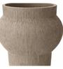 Sand Finish Modern Textured Ribbed Polyresin Flower Vase