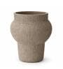 Sand Finish Modern Textured Ribbed Polyresin Flower Vase