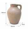 Sand Finish Rustic Minimalist Decorative Vase with Handle