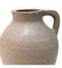 Sand Finish Rustic Minimalist Decorative Vase with Handle