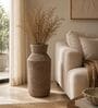 Sand Finish Textured Geometric Pattern Decorative Vase
