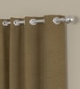 Sand Velvet Solid 5ft Regular Eyelet Window Curtains (2 Pc)