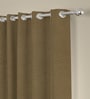 Sand Velvet Solid 7ft Regular Eyelet Door Curtains (2 Pc)