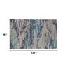 Blue Abstract Viscose 8 ft x 10 ft Hand Tufted Carpet