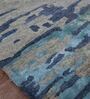Blue Abstract Viscose 8 ft x 10 ft Hand Tufted Carpet