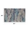 Blue Abstract Viscose 5 ft x 8 ft Hand Tufted Carpet