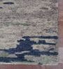 Blue Abstract Viscose 5 ft x 8 ft Hand Tufted Carpet