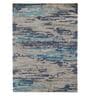 Blue Abstract Viscose 5 ft x 8 ft Hand Tufted Carpet
