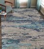 Blue Abstract Viscose 8 ft x 10 ft Hand Tufted Carpet