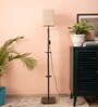 Sanded Mockey Floor Lamp in Solid Wood & Walnut Polish Base