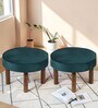 Sandford Ottoman Set Of 2 In Turquoise Sea Colour