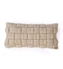 Sandy Brown 100% Cotton 12X20 Inches Knitted Cushion Cover With Filler