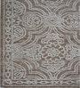 Sandy Brown Floral Wool And Cotton 8 X 5 Feet Hand Tufted Carpet
