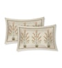 Beige Floral 180 TC Cotton King Sized Bedsheet With 2 Pillow Covers