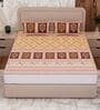Mustard Floral 180 TC Cotton King Sized Bedsheet With 2 Pillow Covers