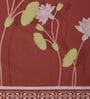 Brown Floral 180 TC Cotton King Sized Bedsheet With 2 Pillow Covers