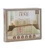 Beige Floral 180 TC Cotton King Sized Bedsheet With 2 Pillow Covers