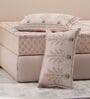 Beige Floral 180 TC Cotton King Sized Bedsheet With 2 Pillow Covers