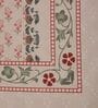 Beige Floral 180 TC Cotton King Sized Bedsheet With 2 Pillow Covers