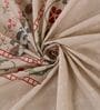 Beige Floral 180 TC Cotton King Sized Bedsheet With 2 Pillow Covers