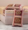Mustard Floral 180 TC Cotton King Sized Bedsheet With 2 Pillow Covers