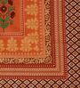Orange Geometric 180 TC Cotton King Sized Bedsheet With 2 Pillow Covers