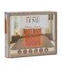 Orange Geometric 180 TC Cotton King Sized Bedsheet With 2 Pillow Covers