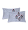 Grey Ornamental Block 180 TC Cotton King Sized Bedsheet With 2 Pillow Covers