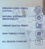 Grey Ornamental Block 180 TC Cotton King Sized Bedsheet With 2 Pillow Covers