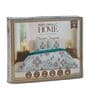 Grey Ornamental Block 180 TC Cotton King Sized Bedsheet With 2 Pillow Covers