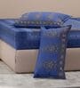 Blue Paisley & Floral 180 TC Cotton King Sized Bedsheet With 2 Pillow Covers