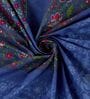 Blue Paisley & Floral 180 TC Cotton King Sized Bedsheet With 2 Pillow Covers