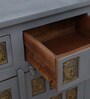 Santana Solid Wood Cabinet In Scratch Resistant Grey Distressed Finish