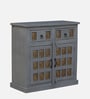 Santana Solid Wood Cabinet In Scratch Resistant Grey Distressed Finish